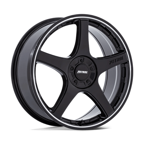 Petrol PE003 P2E GLOSS BLACK W/ MACHINED LIP 17X8 5X110/115 ET +40 CB 72.56