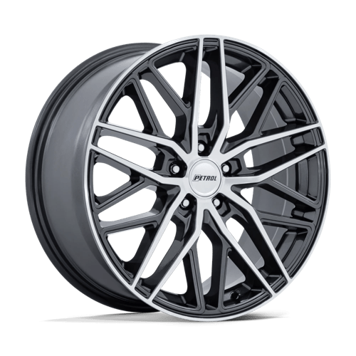 Petrol PE004 P3E GLOSS GUNMETAL W/ BRUSHED MACHINED FACE 20X8.5 5X4.5 ET +40 CB 72.56