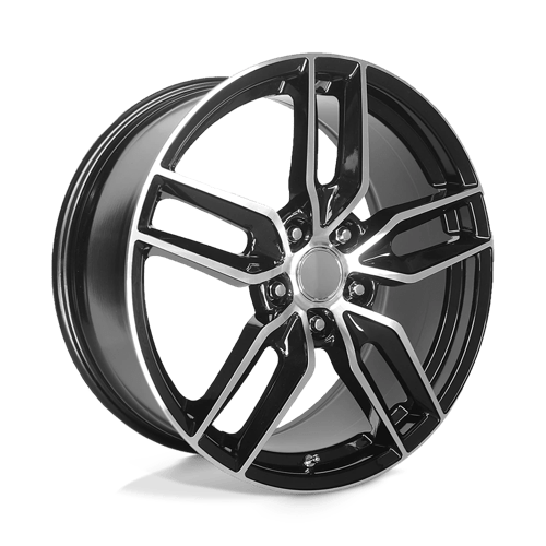Performance Replicas PR160 GLOSS BLACK W/ MACHINED SPOKES 19X10 5X4.75 ET +78 CB 70.3