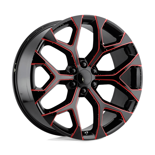 Performance Replicas PR176 GLOSS BLACK MILLED W/ RED TINT 22X9 6X5.5 ET +24 CB 78.1
