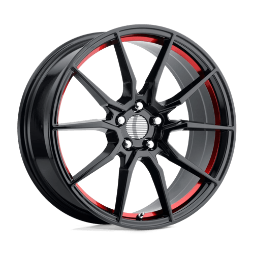 Performance Replicas PR193 GLOSS BLACK MACHINED W/ RED TINT 17X9 5X4.5 ET +24 CB 70.7