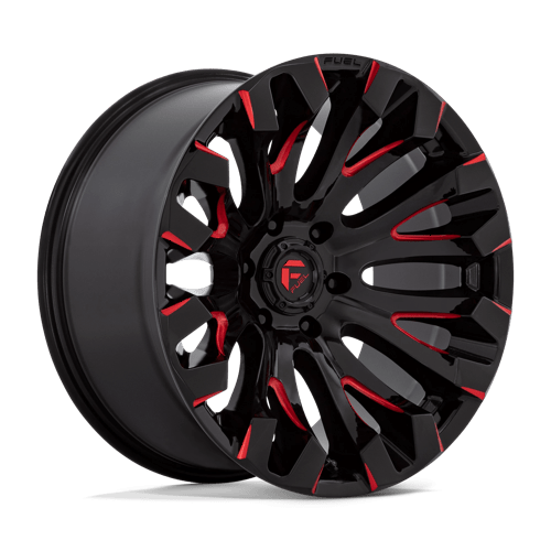 Fuel 1PC D829 QUAKE GLOSS BLACK MILLED W/ RED TINT 18X9 5X4.5 ET +1 CB 72.56