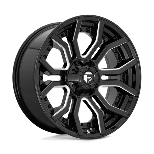 Fuel 1PC D711 RAGE GLOSS BLACK MILLED 22X10 6X135/5.5 ET -18 CB 106.1