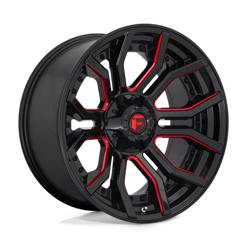 Fuel 1PC D712 RAGE GLOSS BLACK W/ RED TINT 20X10 6X135/5.5 ET -18 CB 106.1
