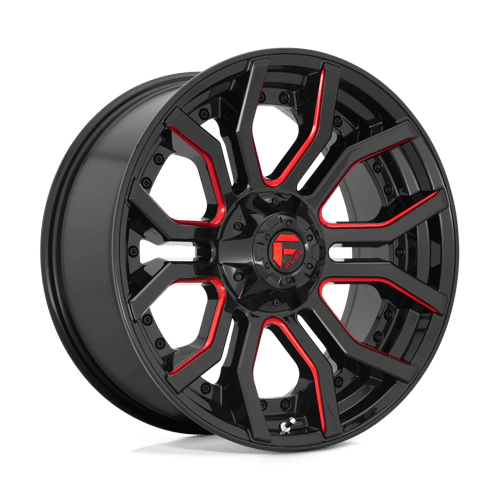 Fuel 1PC D712 RAGE GLOSS BLACK W/ RED TINT 20X9 5X5.0/5.5 ET +1 CB 87.1