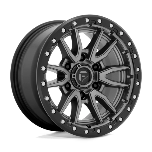 Fuel 1PC D680 REBEL MATTE GUNMETAL BLACK BEAD RING 16X8 6X5.5 ET +1 CB 106.1