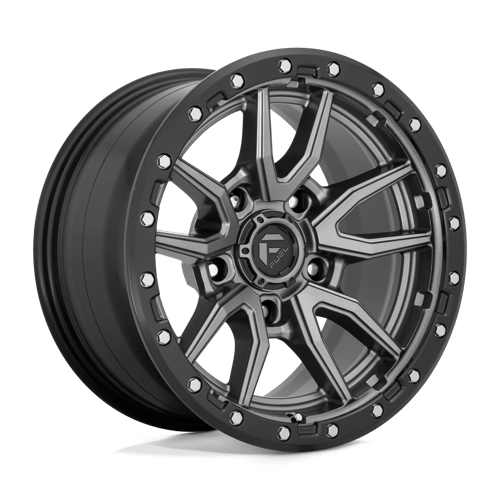 Fuel 1PC D680 REBEL MATTE GUNMETAL BLACK BEAD RING 17X9 5X5.0 ET -12 CB 71.5