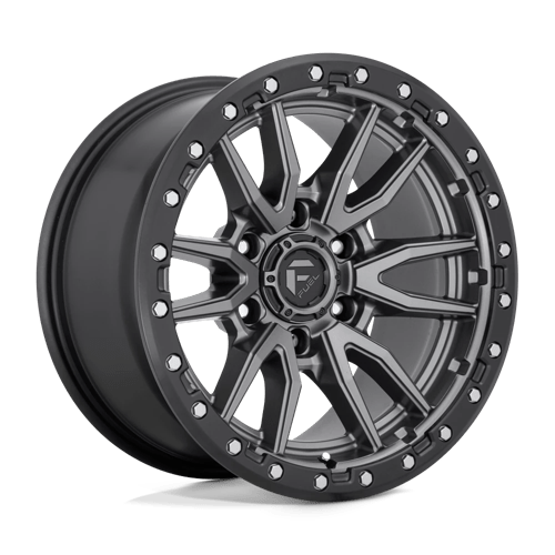 Fuel 1PC D680 REBEL MATTE GUNMETAL BLACK BEAD RING 22X10 6X5.5 ET -13 CB 106.1