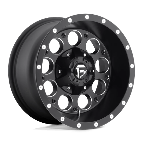 Fuel 1PC D525 REVOLVER MATTE BLACK MILLED 15X8 6X5.5 ET -18 CB 108
