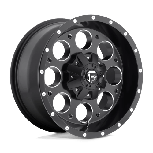 Fuel 1PC D525 REVOLVER MATTE BLACK MILLED 17X9 5X5.0/5.5 ET -12 CB 87.1