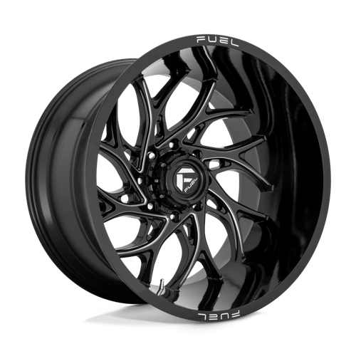 Fuel 1PC D741 RUNNER GLOSS BLACK MILLED 22X12 8X6.5 ET -44 CB 125.1