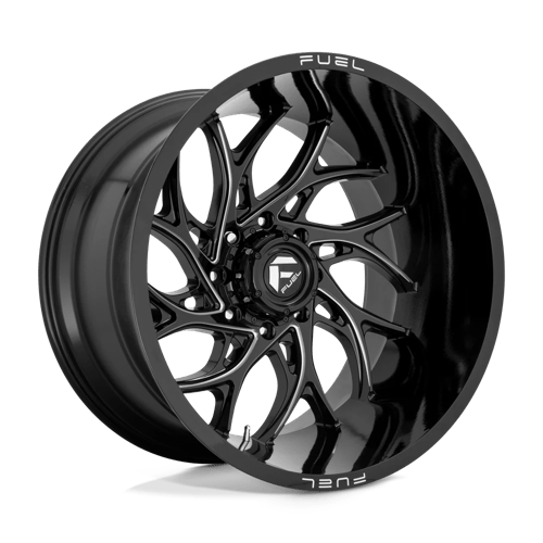 Fuel 1PC D741 RUNNER GLOSS BLACK MILLED 22X12 8X180 ET -44 CB 124.2