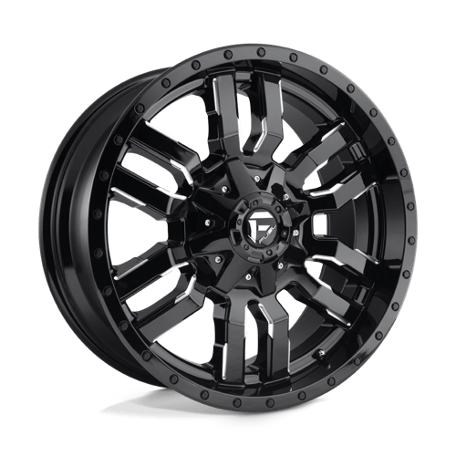 Fuel 1PC D595 SLEDGE GLOSS BLACK MILLED 20X9 8X6.5 ET +20 CB 125.1
