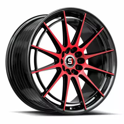 SP-64 17×8.0 4×100 4×114.3 +42 Cb 73.1 Gloss Black & Red Machined