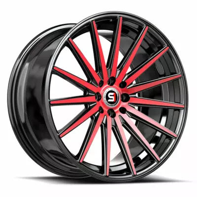 SP-69 17×7.5 5×110 5×114.3 +42 Cb 73.1 Gloss Black & Red Machined