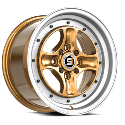 SPT-35 15×8.0 4×100 4×114.3 +25 Cb73.1 Gold & Machined Lip