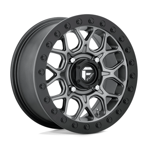 Fuel UTV D919 TECH UTV BEADLOCK MATTE GUNMETAL BLACK BEAD RING 15X7 4X156 ET +38 CB 132
