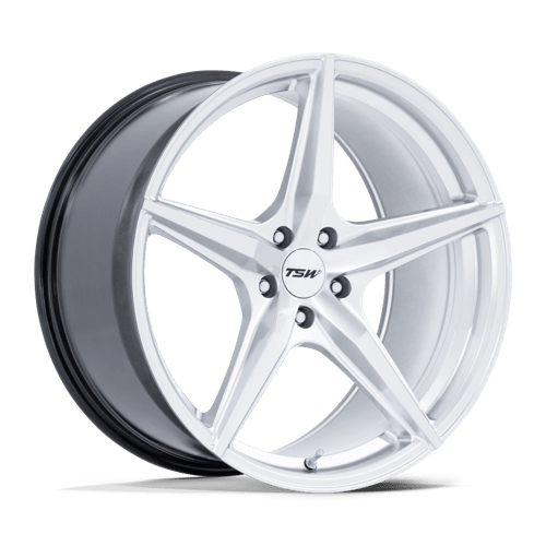 TSW TW007 ESPRIT HYPER SILVER W/ MACHINED FACE 18X8.5 5X112 ET +42 CB 66.56