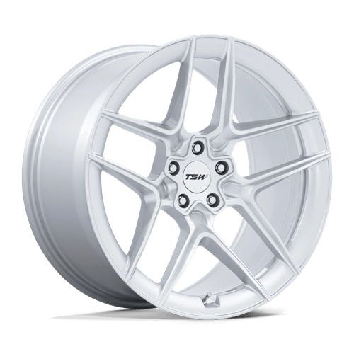 TSW TW008 SLIPSTREAM GLOSS SILVER W/ MACHINED FACE 19X8.5 5X112 ET +42 CB 66.56