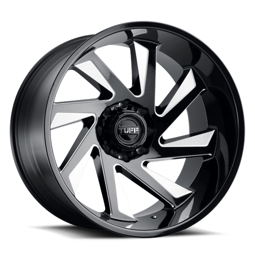 Tuff T1B GLOSS BLACK MILLED 20X10 8X180 ET -23 CB 125.1
