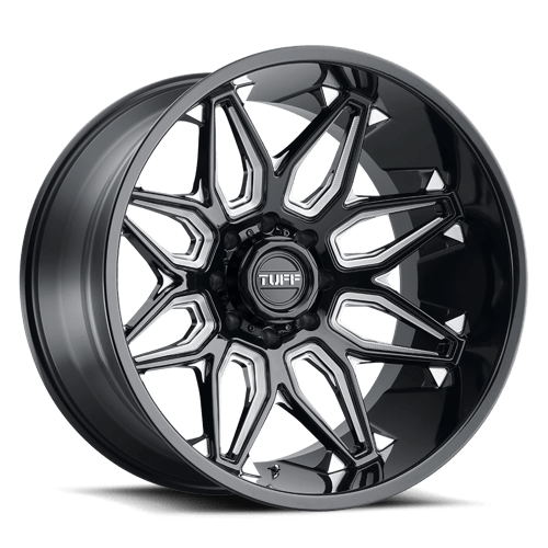 Tuff T3B GLOSS BLACK MILLED 24X14 8X170 ET -72 CB 125.1