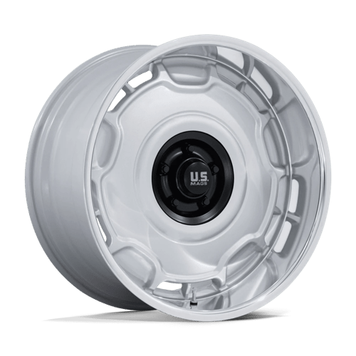 US Mag 1PC UC146 ARLINGTON SILVER MATTE BLACK CENTER W/ DIAMOND CUT LIP 20X10 5X5.0 ET +6 CB 78.1