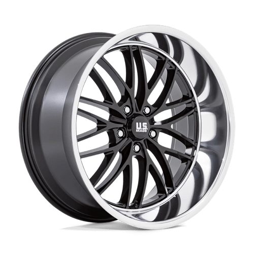 US Mag 1PC U138 SANTA CRUZ GLOSS BLACK W/ DIAMOND CUT LIP 22X10.5 5X5.0 ET +0 CB 78.1