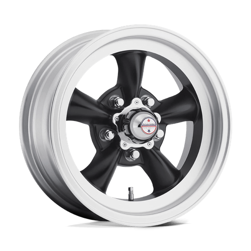 American Racing Vintage VN105 TORQ THRUST D SATIN BLACK W/ MACHINED LIP 16X8 5X4.5 ET -12 CB 83.06