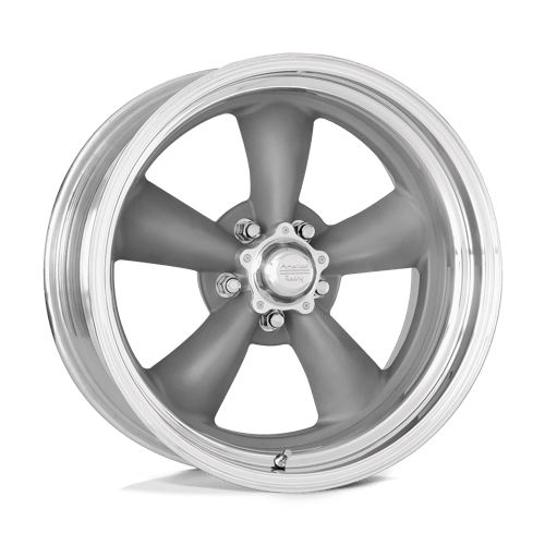 American Racing Vintage VN205 CLASSIC TORQ THRUST II TORQ THRUST GRAY W/ POLISHED LIP 18X8 5X5.0 ET +32 CB 78.3