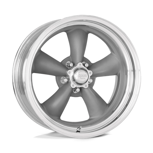 American Racing Vintage VN205 CLASSIC TORQ THRUST II TORQ THRUST GRAY W/ POLISHED LIP 18X9 5X4.75 ET -6 CB 72.6