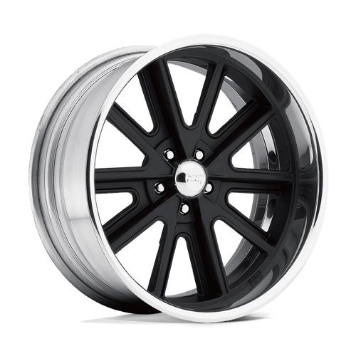 American Racing Vintage VN407 COBRA TWO-PIECE HOT ROD BLACK CENTER POLISHED BARREL 20X10.5 5X5.0 ET +0 CB 72.6