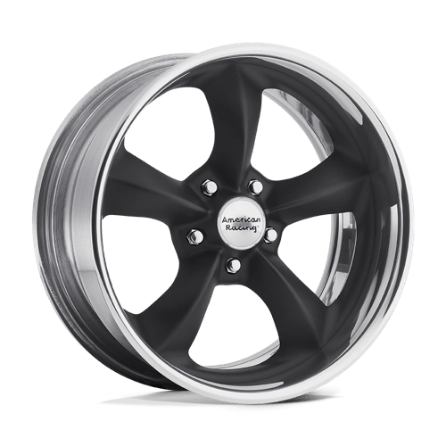 American Racing Vintage VN425 TORQ THRUST SL HOT ROD BLACK W/ POLISHED BARREL 20X8.5 5X5.0 ET +6 CB 78.3