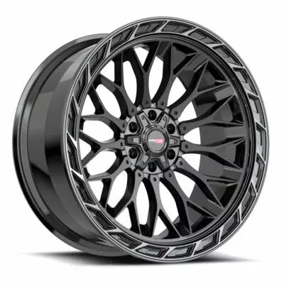 VRP-503 INFERNO 20×10 6×135 6×139.7 -18 Cb 106.1 Gloss Black Center & Diamond Cut Ring With Dark Tint