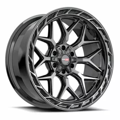 VRP-504 ENZO 20×9.0 6×135 6×139.7 +18 Cb 106.1 Black & Diamond Cut Center With Dark Tint