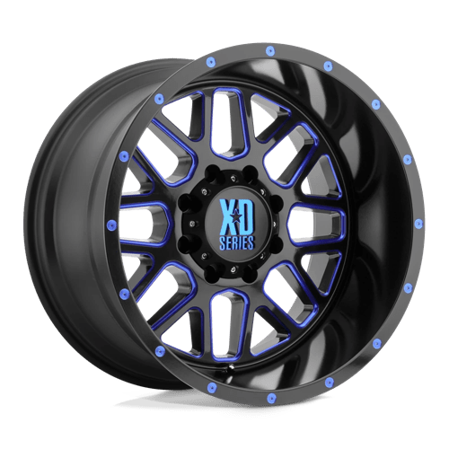XD XD820 GRENADE SATIN BLACK MILL W/ BLUE TINT 20X9 8X6.5 ET +0 CB 125.5