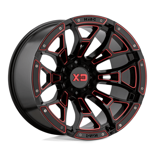 XD XD841 BONEYARD GLOSS BLACK MILLED W/ RED TINT 20X10 8X6.5 ET -36 CB 125.1