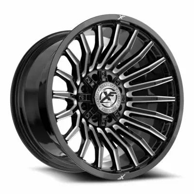 XF-231 24×12 8×165.1 8×170 -44 Cb 125.2 Gloss Black & Milled