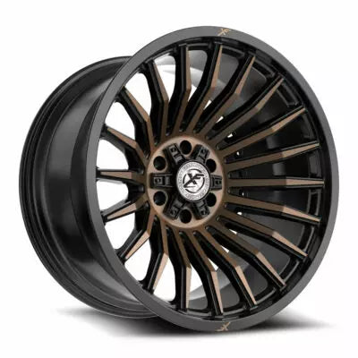 XF-231 24×12 6×135 6×139.7 -44 Cb 106.4 Satin Black & Bronze Machined Double Dark Tint
