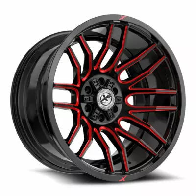 XF-232 24×14 5×127 5×139.7 -76 Cb 78.1 Gloss Black & Red Milled
