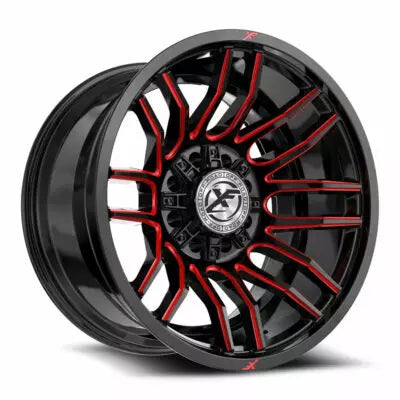 XF-232 20×10 8×165.1 8×170 -12 Cb 125.2 Gloss Black & Red Milled