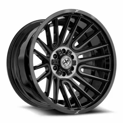 XF-234 24×12 5×127 5×139.7 -44 Cb 78.1 Gloss Black & Brushed Double Dark Tint