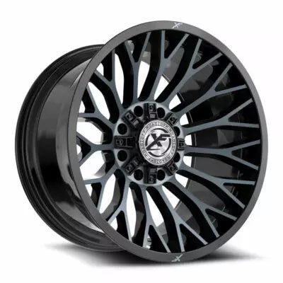 XF-237 22×12 8×165.1 8×170 -44 Cb 125.2 Gloss Black & Machined Titanium Double Dark Tint