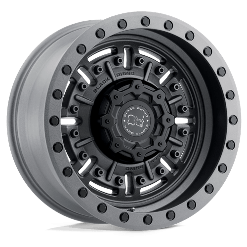 Black Rhino Hard Alloys ABRAMS TEXTURED MATTE GUNMETAL 20X9.5 8X6.5 ET -18 CB 122.4
