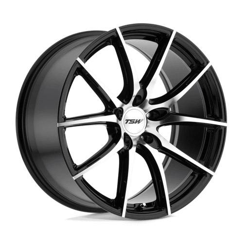 TSW SPRINT GLOSS BLACK W/ MIRROR CUT FACE 18X8.5 5X120 ET +40 CB 76.1