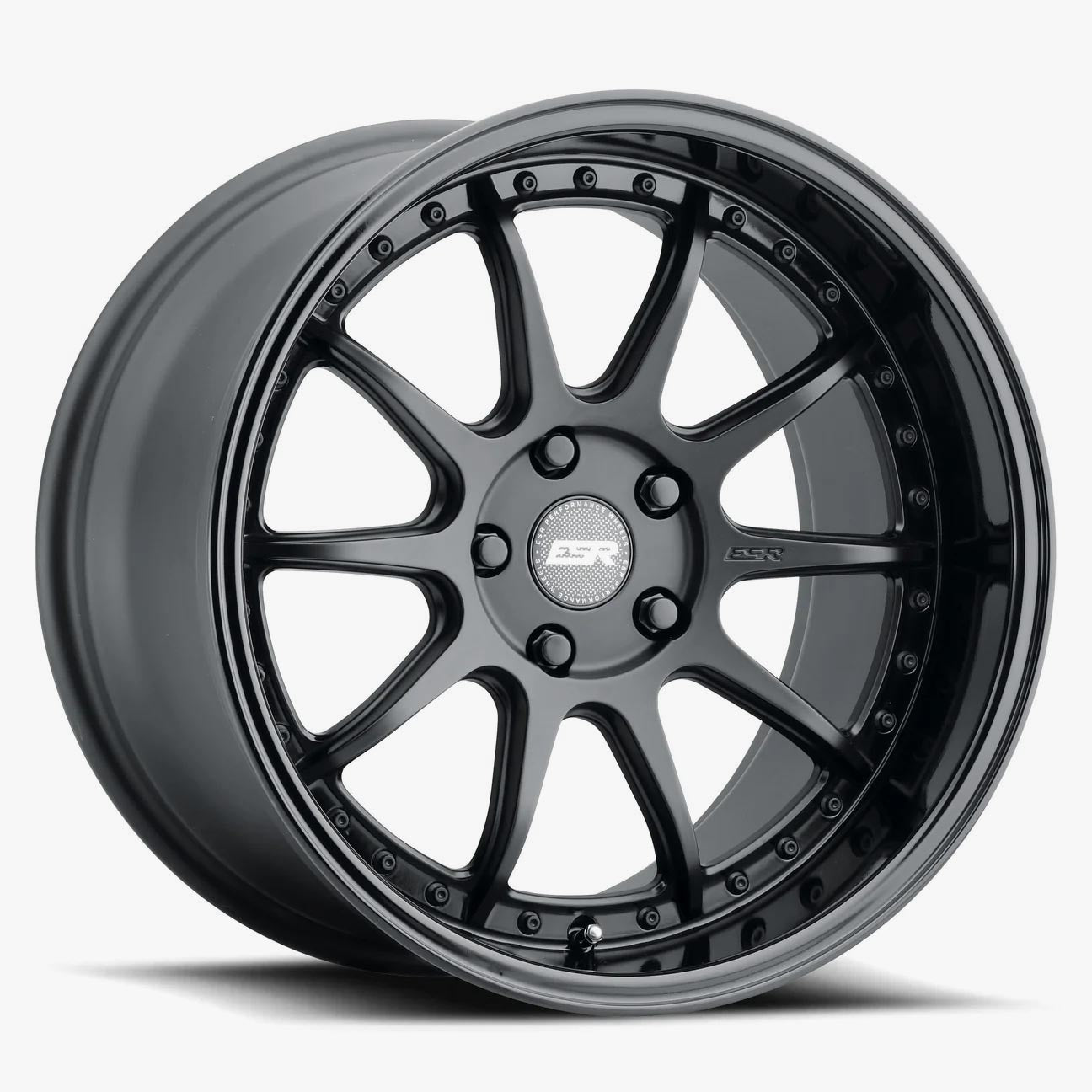 19X10.5 5X112 (CUSTOM DRILL) +22 72.56 MATTE BLACK GLOSS BLACK LIP CS12 90551422 CS12MBLK-BL 5X112