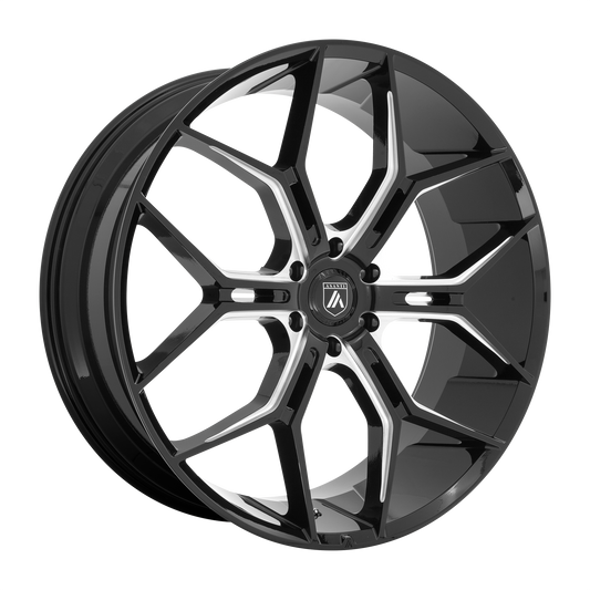 Asanti Black ABL-38 MONARCH TRUCK GLOSS BLACK MILLED 24X10 6X5.5 ET +20 CB 106.1