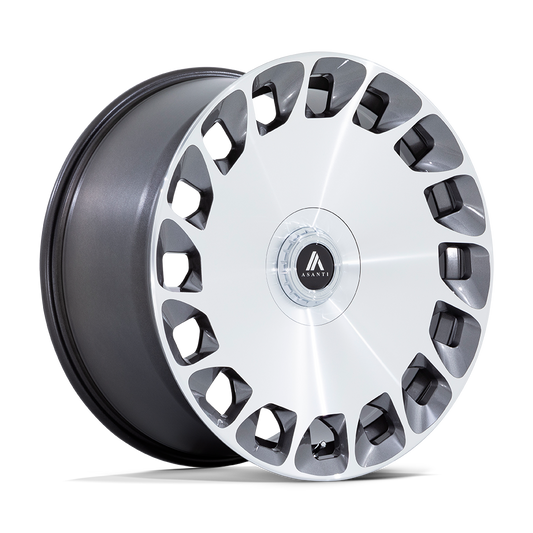 Asanti Black AB045 ARISTOCRAT GLOSS PLATINUM W/ BRIGHT MACHINED FACE 22X10.5 5X112/120 ET +38 CB 74.1