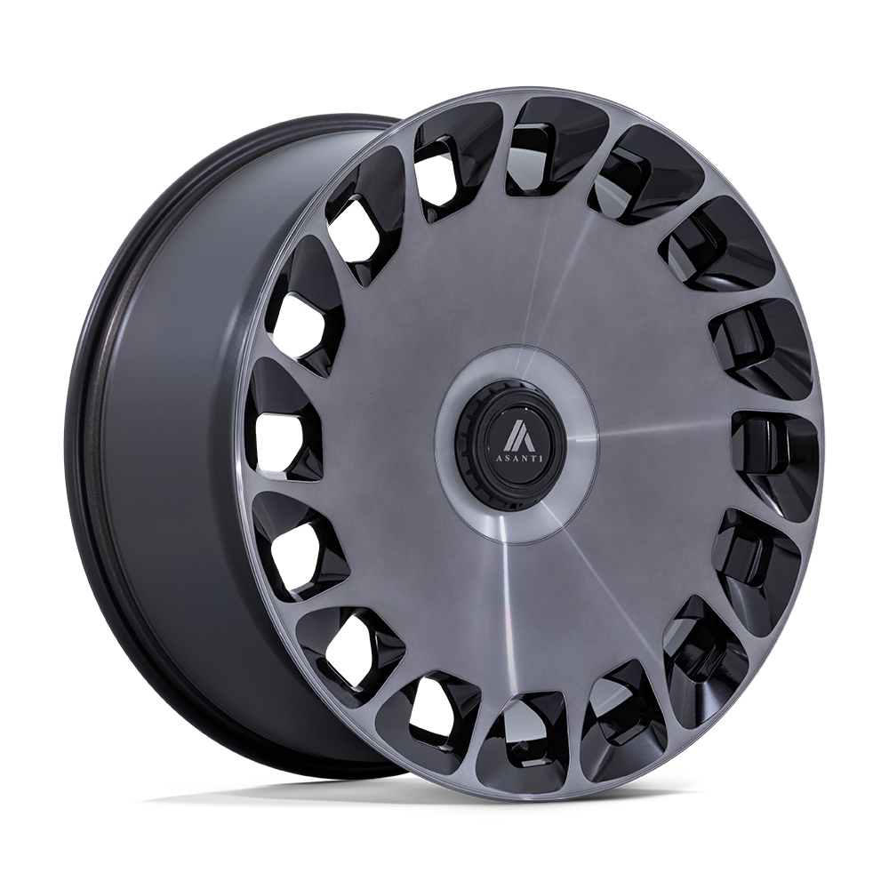 Asanti Black AB045 ARISTOCRAT GLOSS BLACK W/ MACHINED DARK TINT FACE 20X9 5X112/120 ET +27 CB 74.1