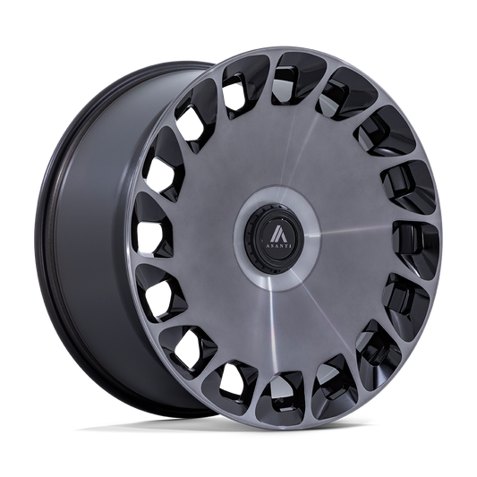 Asanti Black AB045 ARISTOCRAT GLOSS BLACK W/ MACHINED DARK TINT FACE 20X9 5X112/120 ET +27 CB 74.1