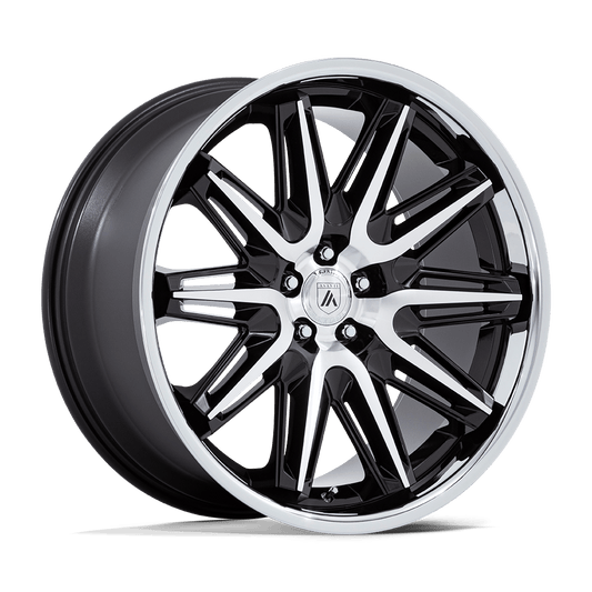 Asanti Black AB047 IMPERATOR GLOSS BLACK MACHINED W/ STAINLESS STEEL LIP 22X9 5X120 ET +27 CB 72.56